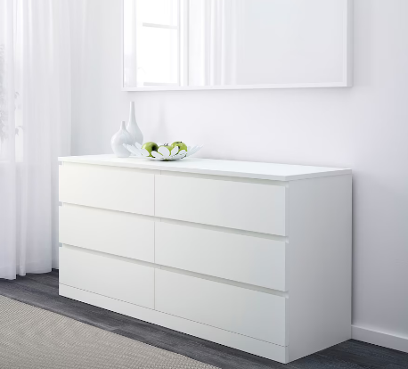 Комод "Твист" Мини  6ящ Белый 1200 мм (БЕЗ ФУРНИТУРЫ)