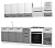 Кухня ARABIKA 2 м Анкор белый (Без столешницы, мойки, сушки)