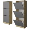 Обувница Твист Лайт 3 ящика  Дуб бунратти/базальт