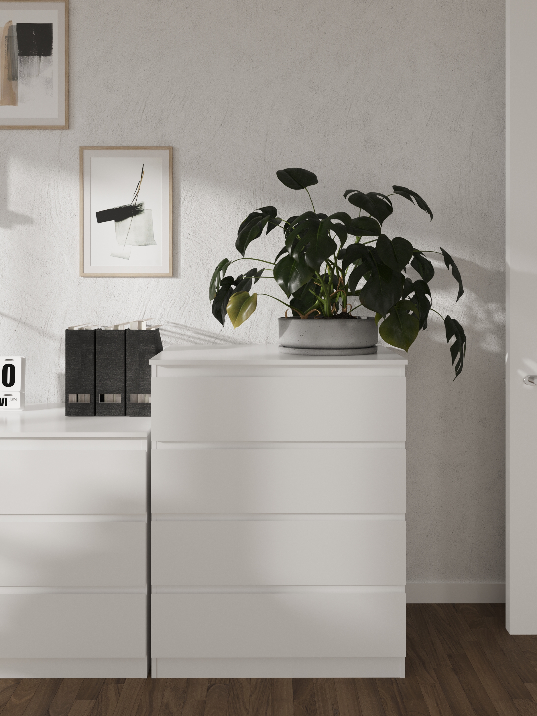 Комод "Твист" 4 ящ Белый  (БЕЗ ФУРНИТУРЫ)