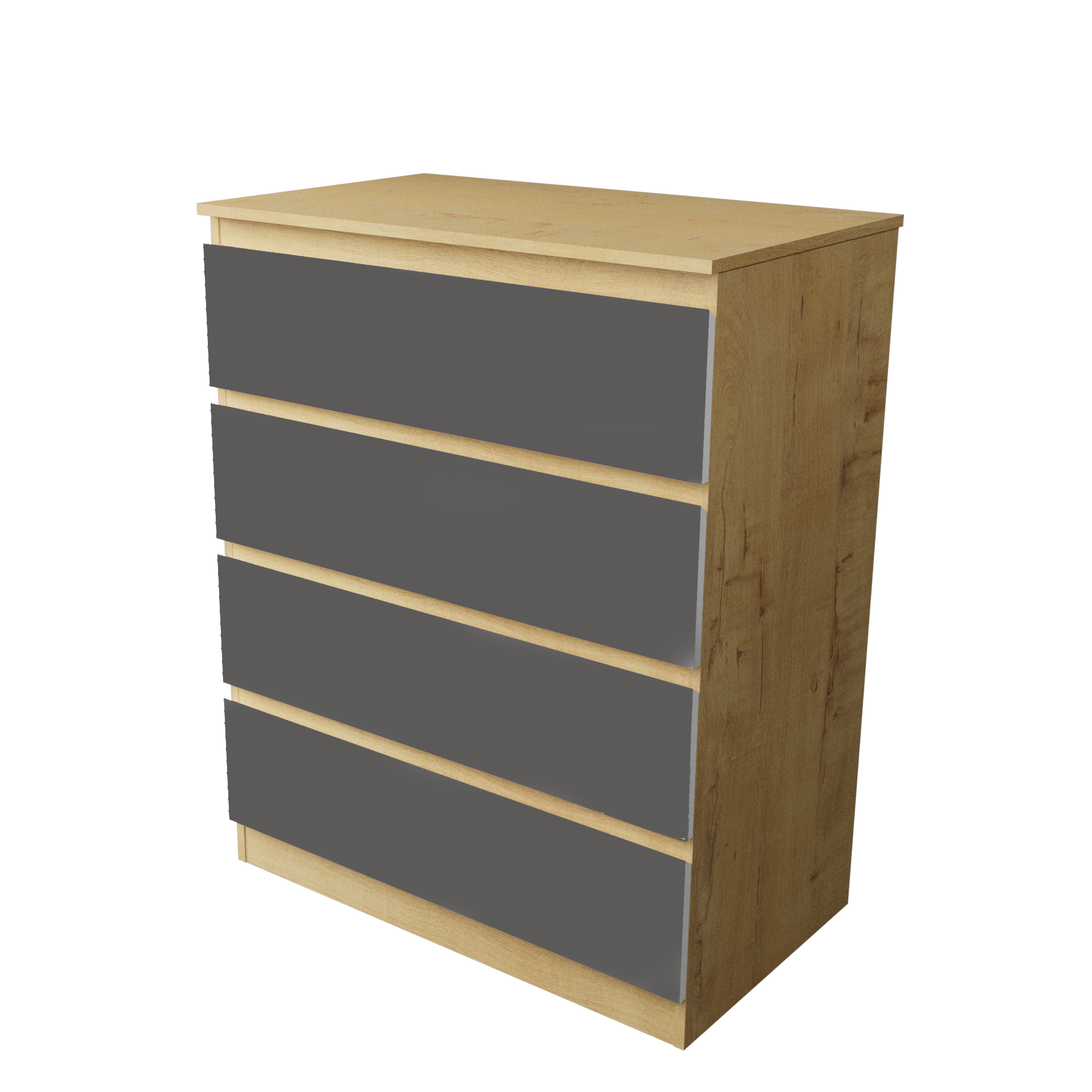 Комод "Твист" Лайт 4 ящ Дуб вотан/базальт (БЕЗ ФУРНИТУРЫ)