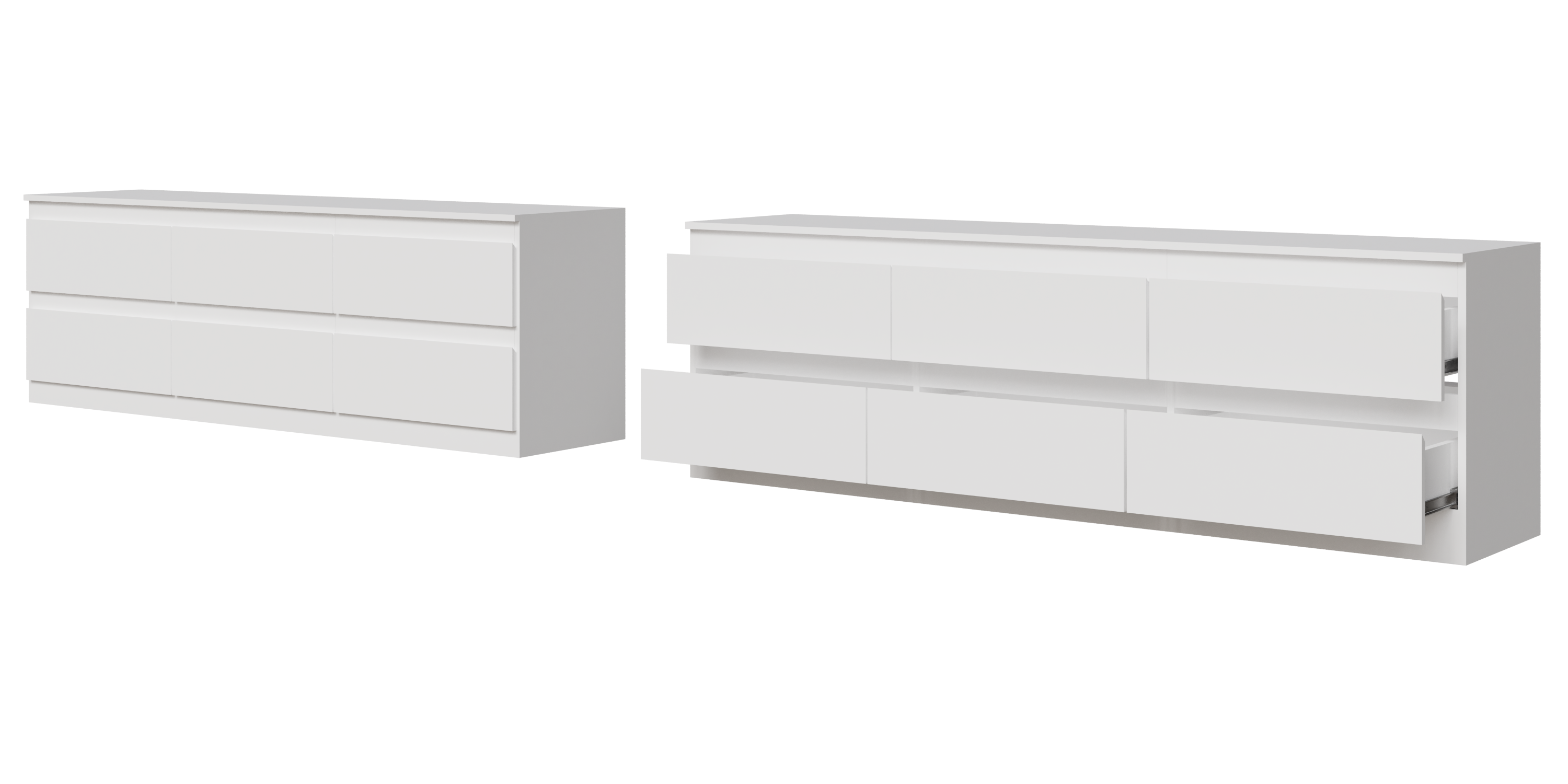 ТВ тумба Твист 2000 6 ящиков Белый (БЕЗ ФУРНИТУРЫ)