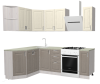 Кухня EXLUSIVE шато крем/шато латте 1,5 х 2,3м (Без столешницы, мойки, сушки)