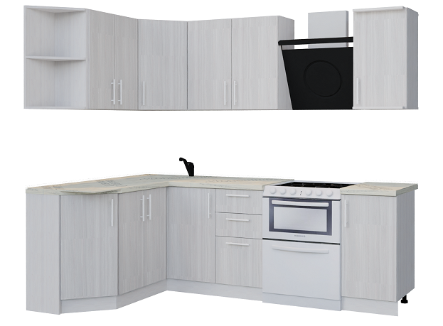 Кухня PLAIN sonoma 1,5 х 2,3м (Без столешницы, мойки, сушки)