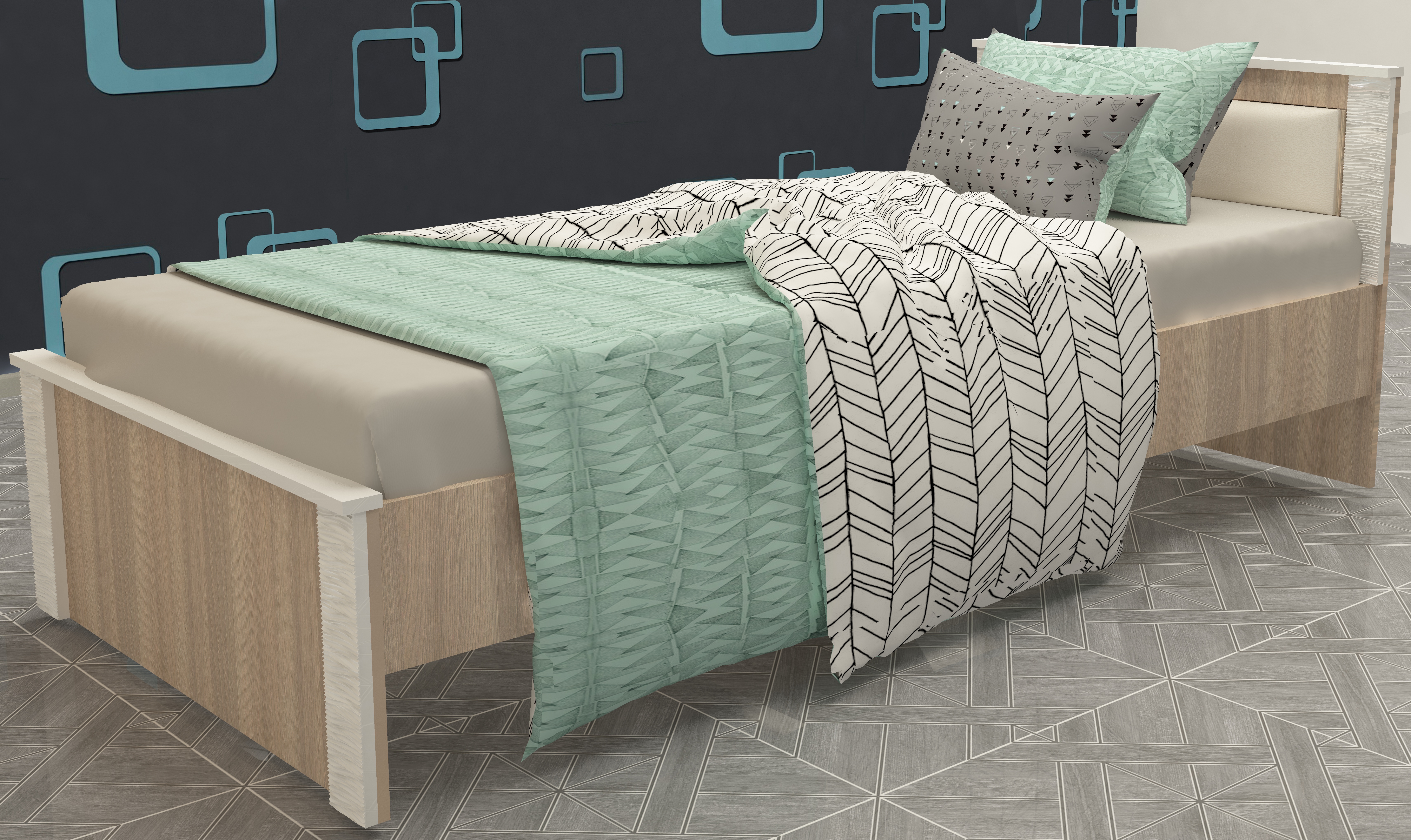 "Релана" Кровать 900*2000 анкор белый (без основания)